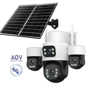 Cámara de Seguridad PTZ CCTV de 6MP, 3 Lentes, 4G, con Tarjeta SIM, Energía Solar, Funciona con Batería, Vigilancia 24/7, Aov - Product Image 1