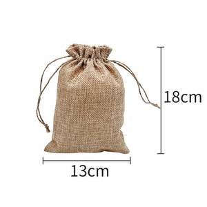 Bolsas Pequeñas de Cáñamo Personalizadas para Regalos, con Logotipo Personalizado, Etiquetas para Regalos de Navidad, Bolsas de Compras - Product Image 2