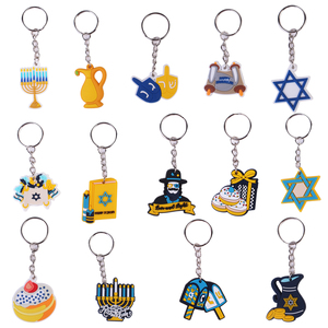 Mới Đến Hình Dạng Tùy Chỉnh <span class=keywords><strong>PVC</strong></span> Cao Su Hanukkah Keychain UV Nhà Máy Bán Buôn Khuyến Mãi Cho Các Bên Kỳ Nghỉ Anime Logo Keychain - Product Image 1