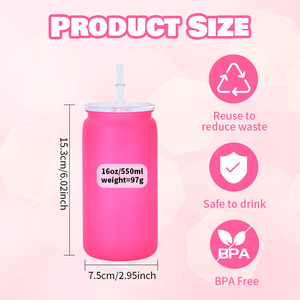 16oz Acrylic <strong>Plastic</strong> Cups With Clear Lids Minimalist Design <strong>Mason</strong> <strong>Jar</strong> Beer Can Mugs In Four Colors Customizing Logo Back School - Product Image 5