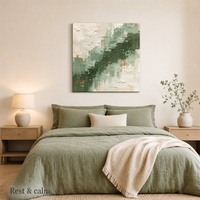 Peinture à l'huile Art Déco peinte à la main sur toile, cadre carré doré, pour salon, salle à manger, fond de canapé, art mural de luxe à suspendre