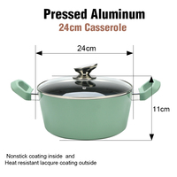 Marmites en gros, marmites à soupe en aluminium antiadhésives de grande capacité avec couvercle, pour usage commercial