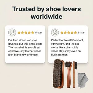 Juego de Cepillos de Crines de Caballo de Primera Calidad para Limpiar y Pulir Zapatos, Suministro de Fábrica |   Mango de Madera Maciza |   OEM/ODM Disponible - Product Image 5