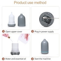Vente directe d'usine, diffuseurs d'huiles essentielles 100 ml, lumière LED, diffuseur d'aromathérapie en céramique fait main, humidificateurs
