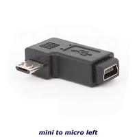 Adaptador de Carga para Teléfono Móvil, Micro USB Macho a Hembra, Mini 5 Pines, Conector Convertidor de 90 Grados