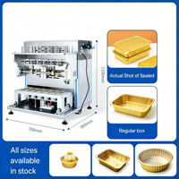 Machine de scellage de films entièrement automatique électrique haute fréquence personnalisée pour boîtes repas en aluminium, boissons, sauces, fruits de mer et canard