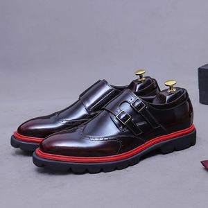 Chaussures Derby décontractées pour hommes en cuir véritable, style rétro américain, rehaussées, pour l'extérieur, style Guochao, à bout pointu, antidérapantes - Product Image 1