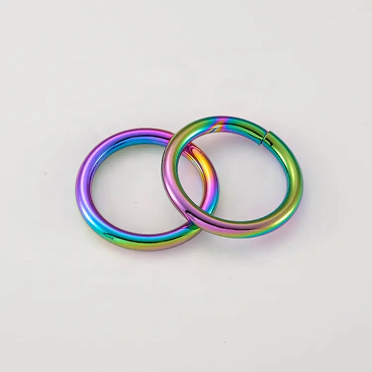 Hot sale Iridescence 25mm Metal O Ring Best Solid o ring o ring metal bag accessories parts bag fittings