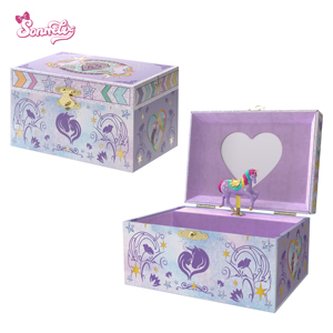 Caja de Música de Unicornio de Ensueño - Joyero de Papel con Figura Giratoria, Espejo de Corazón y Canciones Personalizadas, Regalo de <span class=keywords><strong>Princesa</strong></span> para Niñas - Product Image 1