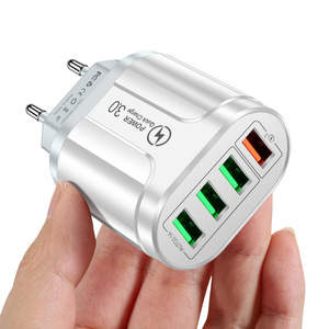 With US EU UK <strong>Plug</strong> <strong>in</strong> Stock 4 Ports <strong>USB</strong> Wall Charger 5V 5.1A Fast Charging Adapter QC 3.0 Power Supply - Product Image 5