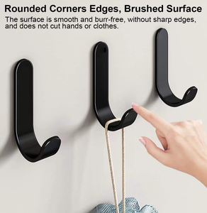 Paquete de 12 ganchos de toalla adhesivos de acero inoxidable 304 para montaje en pared - Product Image 4