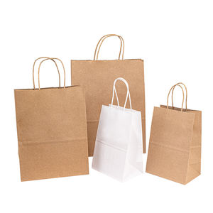 Ecologisch verantwoorde bedankkaarsen verpakking gedraaide handgreep papieren tas aangepaste logo bruine wasbare kraft papieren tas Andy Accept - Product Image 4