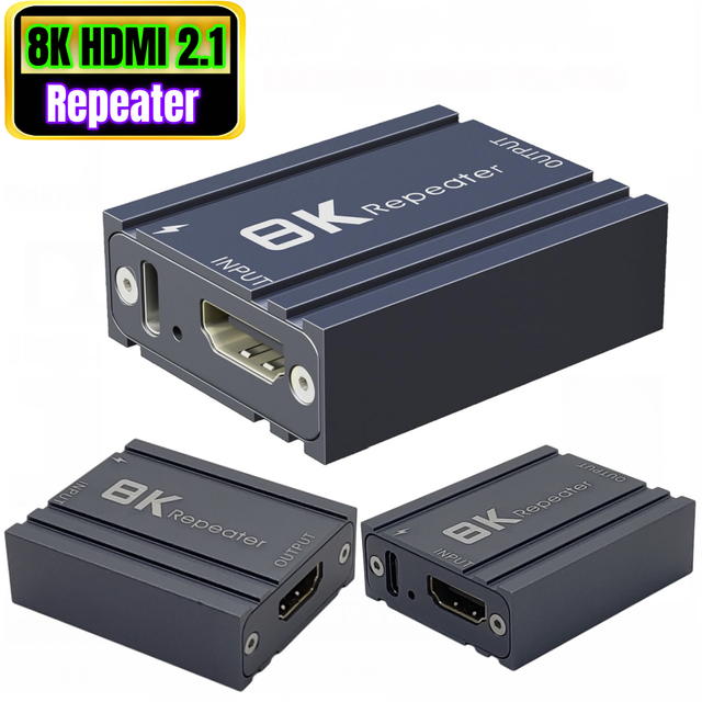 HDMI 2.1 Repeater,8K 60Hz Active Signal Video Booster Amplifier,Extended up to 52ft, Compatible with Laptop/TV/Projector