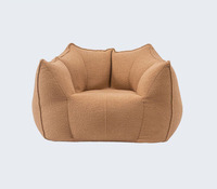 Chaise haricot en tissu velours Teddy chambre petit pouf familial pour le repos