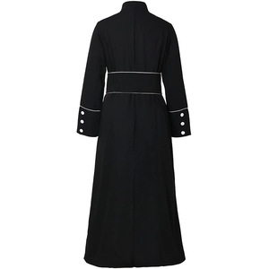 Túnica clerical, disfraz de sacerdote, vestido largo de sacerdote, bordado de cruz en blanco y negro, juego de rol de Halloween, talla para adultos - Product Image 5