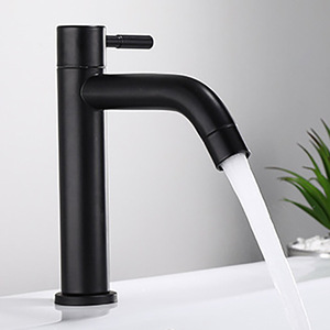 Grifo de lavabo moderno de un solo manípulo, montado en el encimera, de acero inoxidable, para lavabo de baño. - Product Image 1
