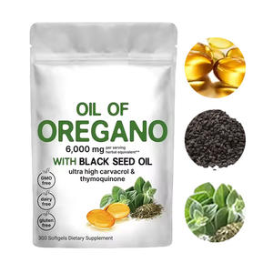 Micro 2-in-1 Kräuter extrakt Ergänzung 6000mg Oregano öl und 200mg Schwarzkümmel öl 300 Kapseln in einer Flasche - Product Image 1