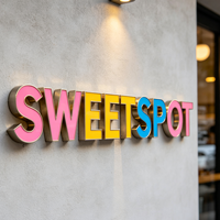 Letras 3D de Acero Inoxidable Cepillado, Letrero LED, Alfabeto Metálico para Logotipo de Negocio, Letrero Exterior para Tienda, Edificio de Oficinas