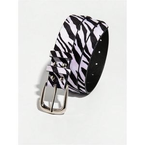 Cinturón de Cuero Sintético con Estampado de Cebra para Mujer, Hebilla Metálica, Accesorio de Moda Y2K, Marca FOXA - Product Image 3