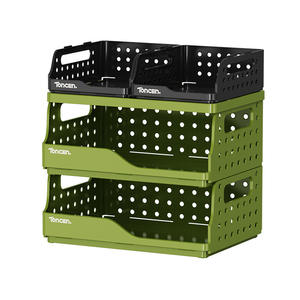 ชั้นวางของพับได้ Toncen แบบตั้งโต๊ะ 3 ชั้น สำหรับจัดเก็บเอกสาร รูปทรงสี่เหลี่ยมผืนผ้า ชั้นวางแฟ้มสำนักงาน กล่องเก็บของเครื่องสำอาง ขนาด A4 - Product Image 1