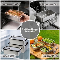 Lekfre Contenants de stockage alimentaire hermétiques en acier inoxydable pour les voyages, boîte à lunch en acier inoxydable, boîte bento