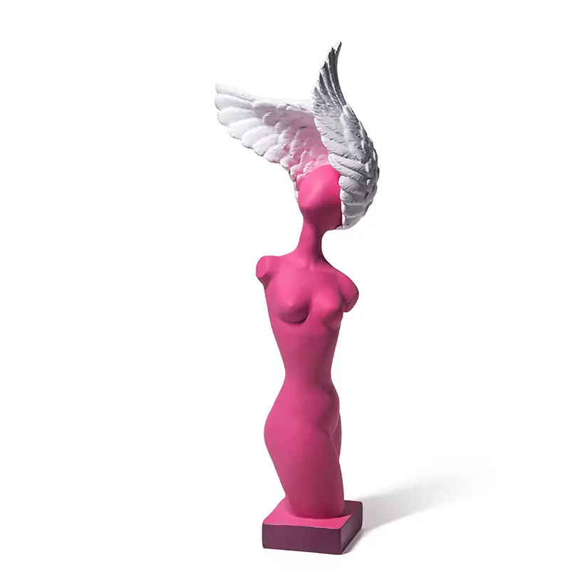 Bán buôn phong cách Châu Âu gốm cô gái thiên thần bức tượng trang trí phòng trang trí