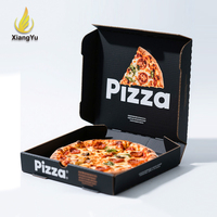 Boîte à pizza en papier kraft à finition mate imprimée sur mesure, accompagnée d'un support triangulaire en papier ondulé pour usage industriel alimentaire