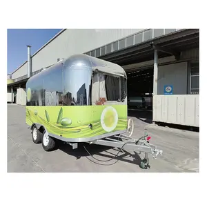 2024 American Popular Street Mobile Restaurant Juice Bar Airstream Food Trailer Pizza Horno Camión de comida rápida a la venta