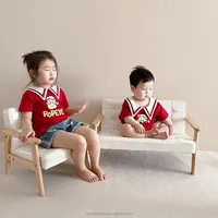 Minisofá tapizado individual para niños, silla con marco de madera