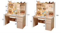 Nouveau style de bureau d'ordinateur pliable en plastique simple pour chambre à coucher avec étagère de rangement