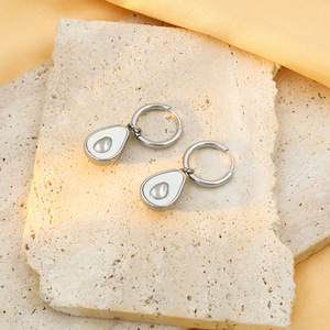 Avocado Shape Huggie Earrings <b>Titanium</b> Steel Gold And Silver Color For Women Gift Jewelry Fashion <b>Stud</b> Earrings - Product Image 2