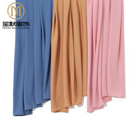 Hijabs Malaisiens Couleur Unie Personnalisés en Gros pour Femmes, Turban Foulard Long en Mousseline de Soie Perlé et Bulle