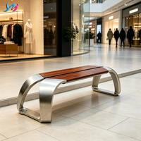 Banc de loisirs extérieur anti-corrosion en métal et bois, chaises longues pour parc, centre commercial, cour, aéroport, hôpital, école, mobilier commercial