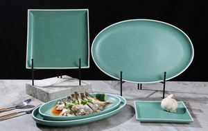 2025 nuovo Set di stoviglie in ceramica verde All - in - <span class=keywords><strong>One</strong></span> squisito, consistenza liscia, ideale per cene in famiglia e al ristorante - Product Image 6