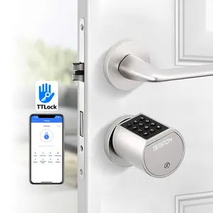 Cerraduras Electronica TTlock kunci pintu pintar, kunci pintu pintar biometrik pintar Euro kunci pintu aluminium silinder