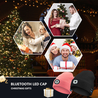 All'ingrosso inverno caldo in maglia illuminata berretto Unisex invernale LED berretto con luce
