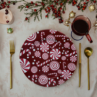 Assiette en plastique à motif de sapin de Noël et de flocon de neige, assiettes de présentation festives et ensemble d'assiettes décoratives, décoration de table de fête