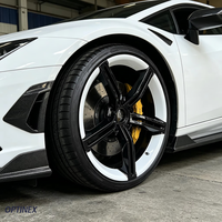 Jantes en alliage d'aluminium forgé personnalisées noir et blanc à 5 branches de 17 à 21 pouces 5x112 5x120 5x114.3 5x108 pour Audi BMW Mercedes Porsche