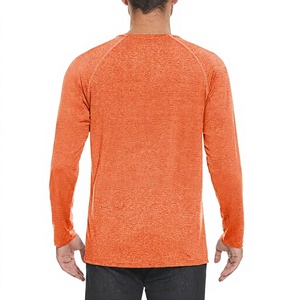เสื้อยืดแขนยาวผู้ชายสีส้ม แห้งเร็ว ผ้าถัก ทรงปกติ คอกลม สีพื้น สวมใส่สบาย เหมาะสำหรับเล่นกีฬา กิจกรรมกลางแจ้ง และตกปลา - Product Image 2