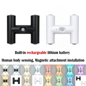 H‑Shape Double Head Motion Sensor Night <b>Light</b> USB Rechargeable Magnetic Mount <b>Wall</b> <b>Sconce</b> For Bedroom Corridor Cabinet - Product Image 1