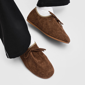 Novedad 2026: Mocasines Planos de Hombre Estilo Retro Marrón con Punta Redonda y Cordones, Ultra Suaves, Casuales, Cómodos, de Moda para Negocios - Product Image 4