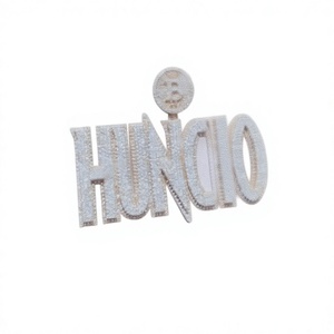 Colgante de Moissanita con Letra Hip Hop Orelio Iuxe, Chapado en Oro de 18k, Plata 925, Microincrustaciones, Corte Brillante, Joyería Unisex para Fiestas - Product Image 1