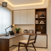 XINGRUO Étagères de bureau modernes sur mesure en grain de bois, armoire personnalisée pour appartement, hôtel, villa