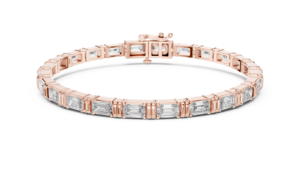 Horizontal Emerald-Cut Diamond Bar Link <b>Bracelet</b> - Product Image 4