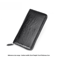 Tas Clutch Kulit Motif Buaya dengan Penutup Lipat, Dompet Panjang dengan Slot Kartu dan Kantong Koin untuk Wanita, Penggunaan Sehari-hari