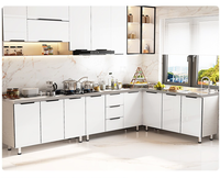 Armoires de cuisine modulaires résistantes à l'eau, écologiques et peu encombrantes, design personnalisé pour les appartements studios, rangement intelligent