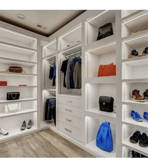 Kualitas tinggi pernis putih lemari pakaian membangun kayu putih lemari penyimpanan lemari pakaian berjalan di lemari pakaian