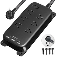 Mifaso UKCA CE Kabel Ekstensi dengan Slot USB, 2 Stopkontak, 4 USB, 1 Tipe C dan 3 Port USB A, Proteksi Lonjakan Arus, Soket Ekstensi