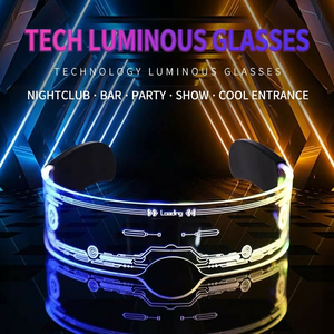 Gafas de Visor Luminosas de Neón con Marco de PC Estilo Punk, Gafas LED Multimodo Brillantes para Fiestas, Carnavales y Eventos de Club, Venta al Por Mayor - Product Image 1