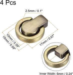 Remaches de bola, remaches de tornillo, botones de poste con anillo en D para conector de cadena de bolso, manualidades de cuero DIY - Product Image 2